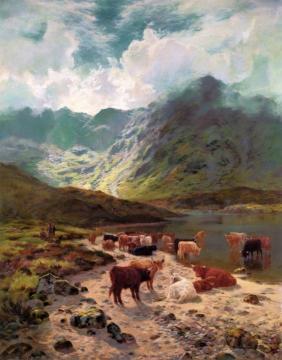 A Rest, by a Ross-Shire Loch Artwork by Louis Bosworth Hurt