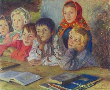 Children in the Classroom Artwork by Nikolai Petrovich Bogdanov-belsky