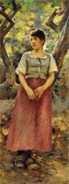 The Peasant Girl Artwork by Theodore Robinson