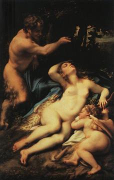 Venus and Cupid with a Satyr Artwork by Correggio