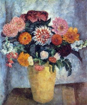 Bouquet in a clay jar Artwork by Ilya Mashkov