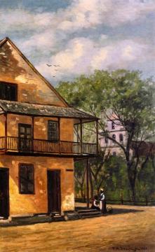 The Old Sanchez House, St. Augustine, Florida Artwork by Frank Henry Shapleigh