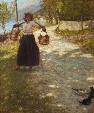 A Veronese Road Artwork by Henry la Thangue