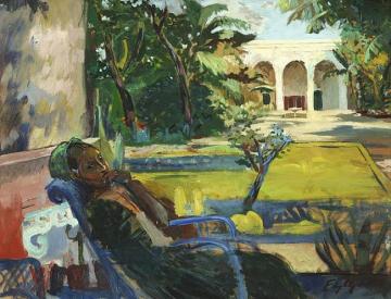 Moroccan Woman on her Terrace Artwork by Edy Legrand