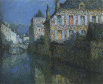 Full Moon on the River Artwork by Henri Le Sidaner