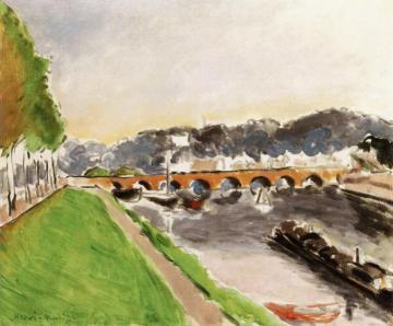 The Sevres Bridge with Barge Artwork by Henri Matisse