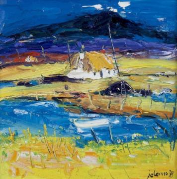 Croft On The Machair, South Uist Artwork by John Lowrie Morrison