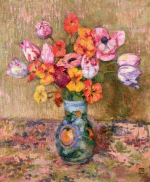 Tulipes and Nasturtiums Artwork by Theo van Rysselberghe