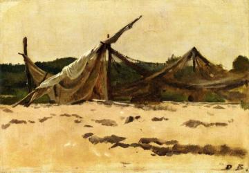 Nets and Sails Drying Artwork by Dennis Miller Bunker