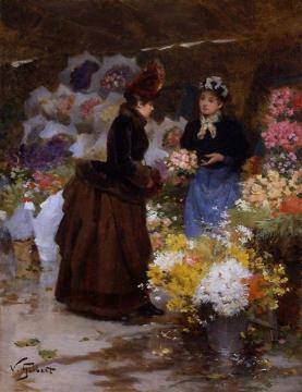 Flower Market Artwork by Victor Gabriel Gilbert
