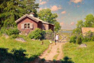 Girl at the Gate Artwork by Johan Krouthén