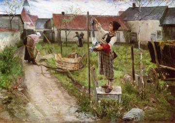 Hanging Laundry Artwork by Charles Sprague Pearce