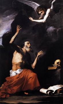 Saint Jerome and the Angel of Judgement Artwork by Jusepe de Ribera