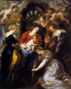 The Crowning of St Catherine Artwork by Peter Paul Rubens