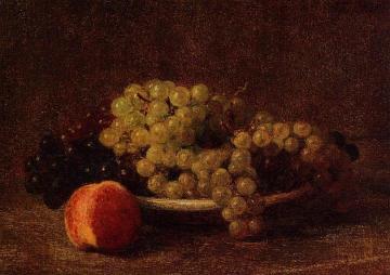 Still Life with Grapes and a Peach Artwork by Henri Fantin-Latour