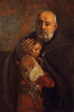 Portrait Of Saint Albert (adam Chmielowski) Artwork by Leon Jan Wyczolkowski