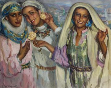 Three Ladies Artwork by José Cruz Herrera