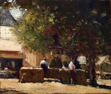 Village Fountain Artwork by Georges Ames Aldrich