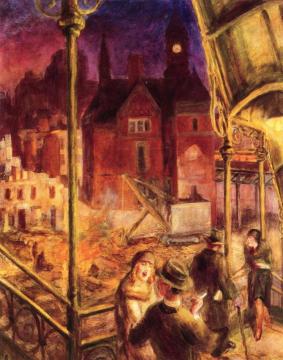 Fall of the Village Bastille Artwork by John Sloan