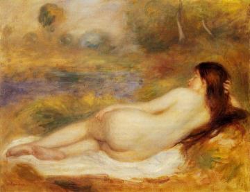 Nude Reclining on the Grass Artwork by Pierre Auguste Renoir
