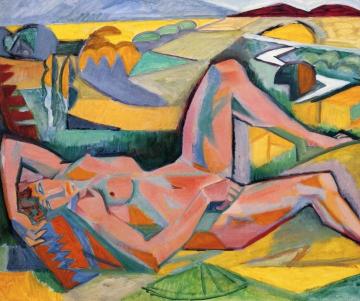 Reclining Female Nude Artwork by André Lhote
