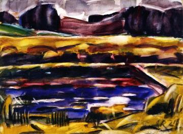 Barvarian Landscape with Pond Artwork by Christian Rohlfs