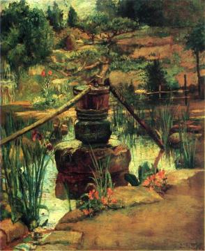 The Fountain in Our Garden at Nikko Artwork by John La Farge
