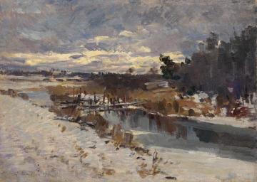 Spring Thaw Artwork by Constantin Alexeevich Korovin