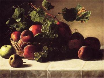 Still Life with Grapes and Peaches Artwork by George Hetzel