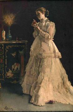 The Lady in Pink Artwork by Alfred Stevens