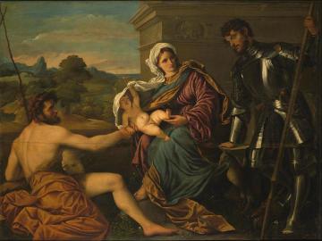 Madonna and Child with Saint John the Baptist and Saint George Artwork by Paris Bordone