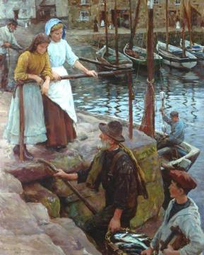 The Old Pier Steps Artwork by Stanhope Alexander Forbes