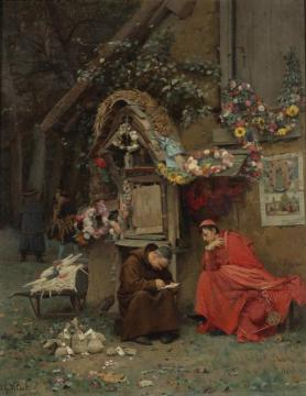 Adding Up The Donations Artwork by Jehan Georges Vibert