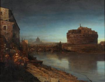 View of the Tiber and Castel Sant'Angelo Artwork by Oswald Achenbach