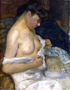 Woman Removing Her Shirt Artwork by Pierre Bonnard