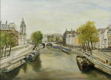 Paris, the Quay Artwork by Lucien Adrion