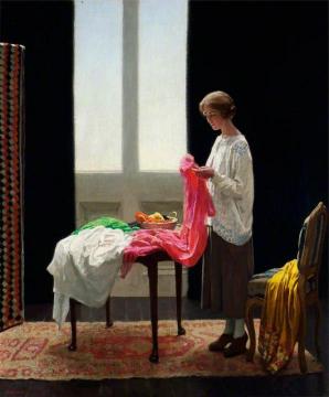 The Embroideress Artwork by Harold Knight