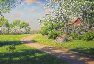 Blooming Fruit Trees Artwork by Johan Krouthén