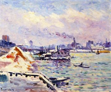 The River in Winter, Quai de Javel (study) Artwork by Maximilien Luce
