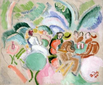 Cafe at l'Estaque Artwork by Raoul Dufy
