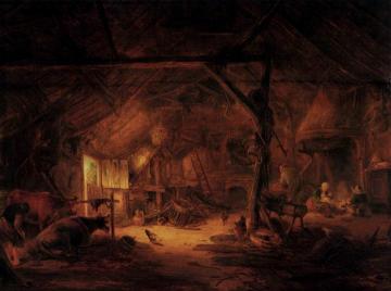 Barn Interior Artwork by Isaac van Ostade