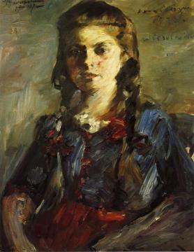 Portrait of Wilhelmine with Her Hair in Braids Artwork by Lovis Corinth
