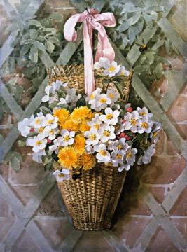 Hanging Basket Artwork by Raoul de Longpre