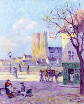 Sainte Croix Cathedral, Rue de la Place de la Bascule in Orleans Artwork by Maximilien Luce