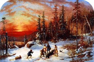 Death of the Moose at Sunset, Lake Famine South of Quebec Artwork by Cornelius Krieghoff