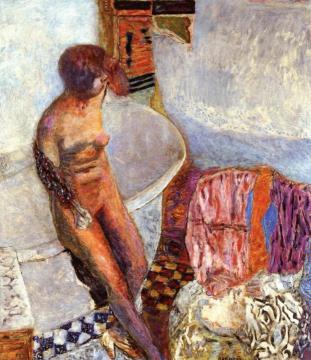 Nude By The Bathtub Artwork by Pierre Bonnard