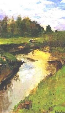 The River Vorya at Abramtsevo. Artwork by Constantin Alexeevich Korovin