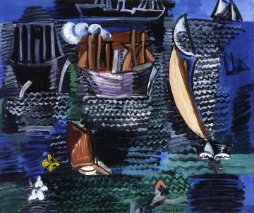 Boats at Havre Artwork by Raoul Dufy