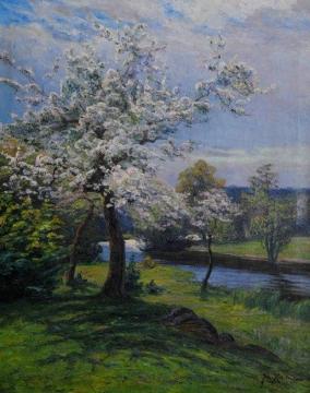 Fruit Trees in Blossom Artwork by Johan Krouthén