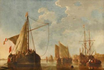Shipping on the Maas at Dordrecht Artwork by Aelbert Cuyp